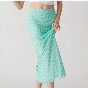 Urban Outfitters Mint Green Wave Skirt